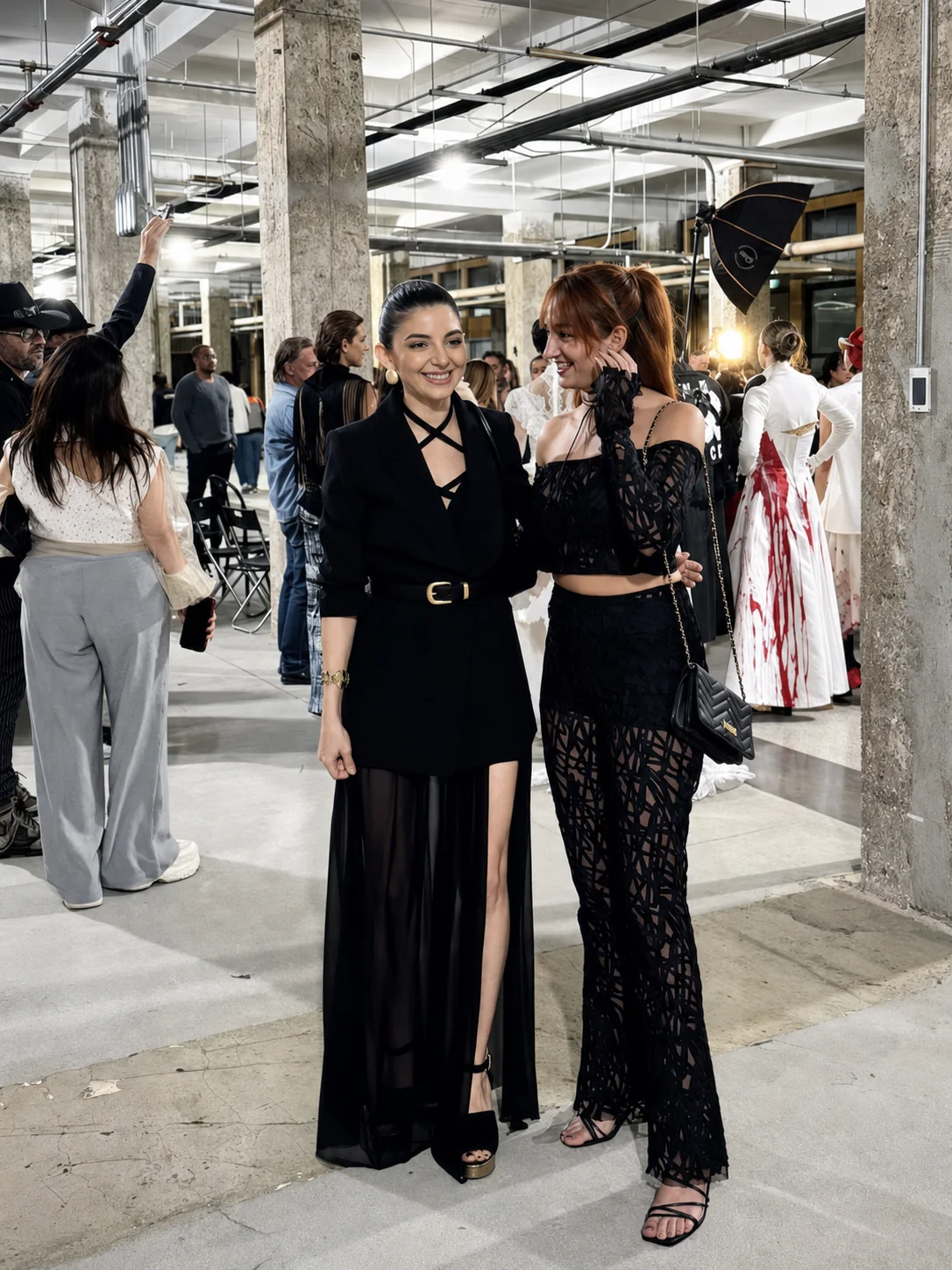 DORDO with a client at a fashion presentation